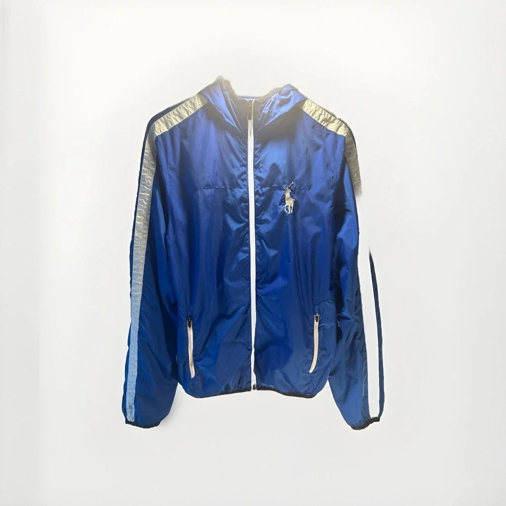Polo Ralph Lauren 67 Sport Men Royal Blue Performance Windbreaker Big Pony Sz S
